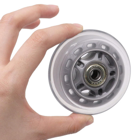 Inline Skate Wheels with Bearings, 3 Inch Roller Blade Wheels 76mm Outdoor and Indoor Clear Wheels for Office Chairs, Luggage (4 Pack,Silver)...