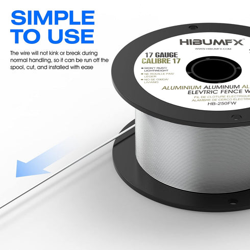 Spool Aluminum Electric Fence Wire 250-Feet 17 Gauge (1)...