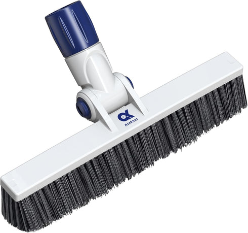 Pool Brush Head with Adjustable 180° Handle Rotation, 12" ASA Material Pool Brush for Cleaning Pool Walls, Tiles & Floors, Pool Scrub Brush with P...
