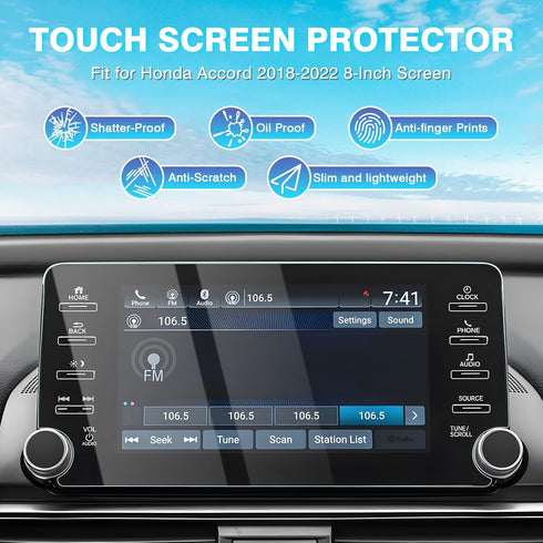 Karltys 2 Pack Screen Protector for Honda Accord Accessories 2018-2022 Accord EX EX-L Sport Touring 8-Inch Touchscreen, 9H Tempered Glass Car Radi...