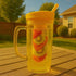 Dependable Industries' 37oz BPA-Free Plastic Double Wall Tumbler with Silicone Straw and Fruit Infuser: Vibrant Yellow Hydration Solution for Heal...