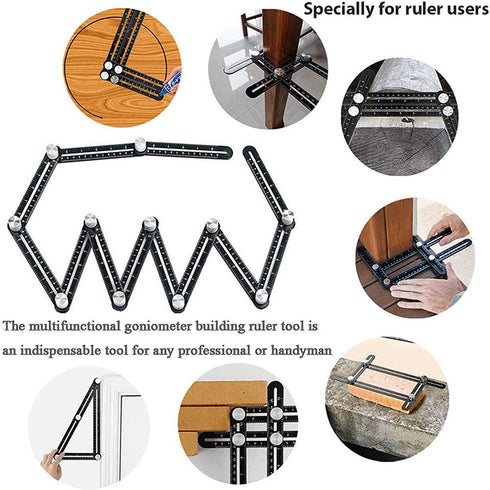 Multi angle measuring ruler,universal multi-angle measuring ruler 12 side hole positioning aluminum alloy multi angle measuring ruler template too...
