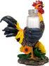 DWK 8-inch Spice to Crow About Country Rooster Salt and Pepper Shaker Figurine Display Holder Kitchen and Dining 3-Piece Set...