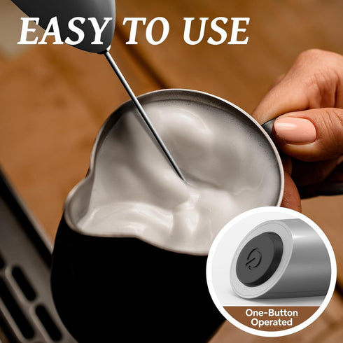 SIMPLETaste Milk Frother Handheld Battery Operated Electric Foam Maker, Drink Mixer with Stainless Steel Whisk for Cappuccino, Bulletproof Coffee,...
