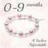 Pretty Sterling Silver Bracelets for Girls with Pink and White Simulated Pearls, European Crystals, Girls Jewelry, Pearl Bracelet for Girl, Birthd...