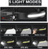 2PCS Headlamp Rechargeable 230° Wide Beam Head Emergency Lamp LED Lights with Motion Sensor for Camping Accessories Gear, Waterproof Head Light Fl...