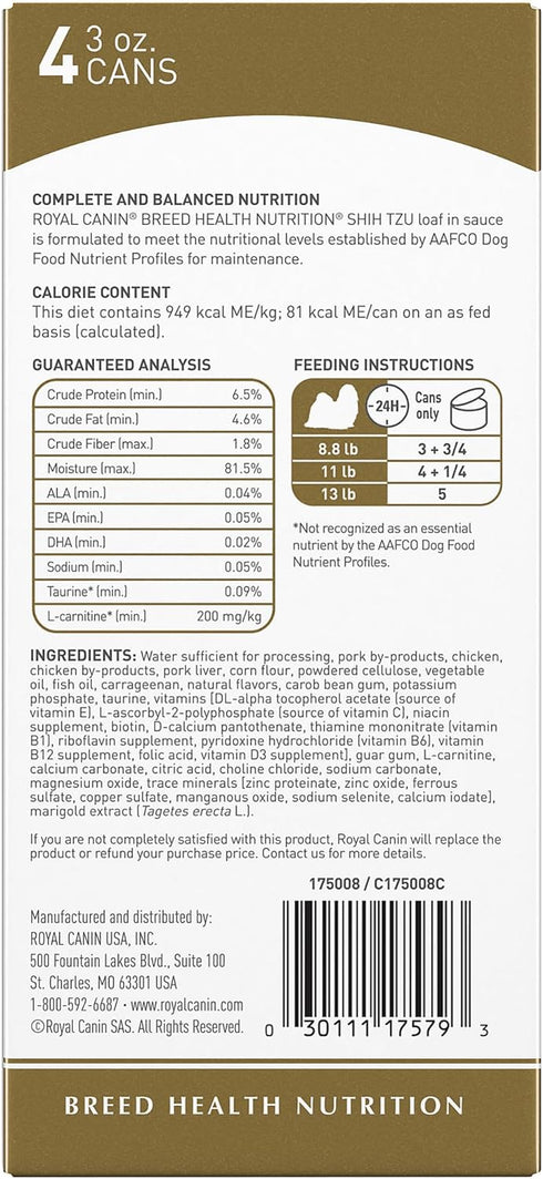 Royal Canin Shih Tzu Adult Breed Specific Wet Dog Food, 13.5 oz. can...