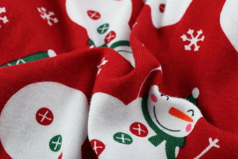Cute Snowman Xmas Pet Clothes for Dog Pajamas Soft Christmas PJS, Medium Red Back Length 16"...