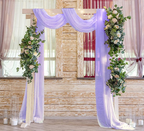 Lavender Wedding Arch Draping Fabric 29" X 20FT Chiffon Fabric Sheer Drapes for Wedding Ceremony Arbor Party Handrail Stairs Swag Fabric Decoratio...