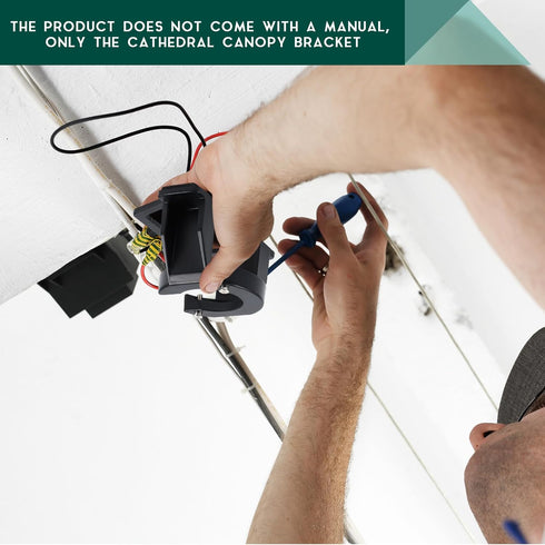 Zonon 2 Pcs Ceiling Fan Mounting Bracket Ceiling Fan Mounting Kits Ceiling Fan Parts for Cathedral Canopy Living Room, Black (without Wire)...