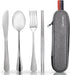 Travel Utensils with Case, Quatish Portable Silverware Set for Work, 304 Stainless Steel Reusable Travel Cutlery Set, Fork and Spoon Set for Campi...