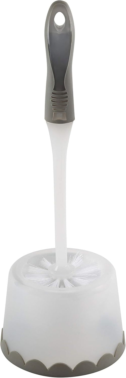 Bath Bliss Deluxe Toilet Bowl Brush and Stand | Dimensions: 5.37” Rd x 15” | 360 Brush Head | Bathroom Cleaning | Contemporary Design | Open Holde...