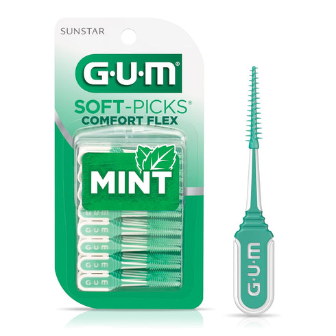 GUM Soft-Picks Comfort Flex, Easy to Use Dental Picks for Teeth Cleaning and Gum Health, Disposable Interdental Brushes with Convenient Carry Case...