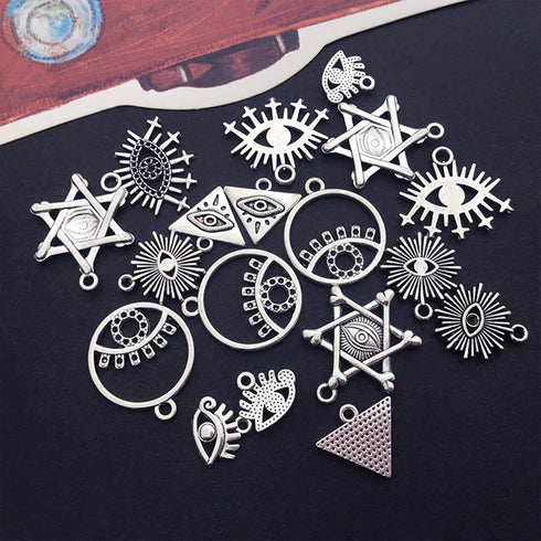 12Pieces All kinds of Vintage Silver Plated Eye of Horus Pendant DIY for Earrings Necklace Bracelet Jewelry Making and Crafting Supplies...