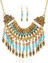 YAZILIND Bohemian Style Tassel Pendant Chunky necklace Earrings Exaggerated Jewelry Set Women Birthday Party Gift...