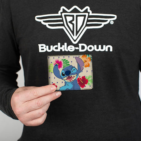 Buckle-Down Men's Stitch Winking Pose + Ohana Means Family/Tropical Icons, Multicolor, Standard Size...