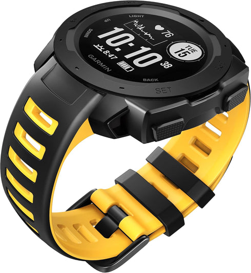 ANCOOL Compatible with Garmin Instinct 2 Band, Soft Silicone Watchband Replacement for Garmin Instinct Tide/Esports/Solar/Tactical Smartwatches, B...