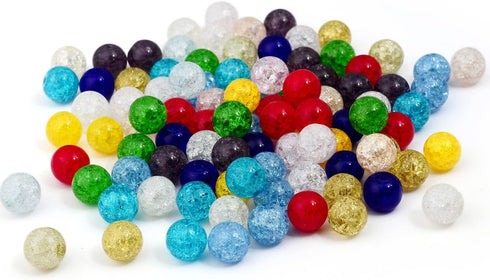 RUBYCA Assorted Mixed Round Druk Crackle Czech Crystal Glass Beads for Jewelry Making (4mm, 100pcs)...