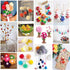 Pom pom Maker Yarn kit, 4PS Pompom Maker+12PS Acrylic Yarn+10PS Knitting Stitch Markers+10PS Plastic Needles+1PS Scissors(37c)......