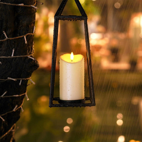 Homemory 6"x3" Outdoor Waterproof Flameless Candles, LED Candles, Battery Operated Candles with Remote and Timers, Electric Fake Plastic Pillar Ca...