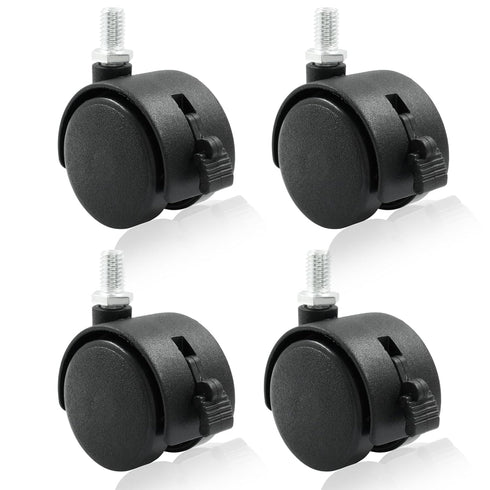 4 Pack 1.5 Inch Caster Wheel Replacement, M8 Office Chair Caster Wheel, Universal Standard Size Furniture Wheel with Locking Braking Threaded Scre...