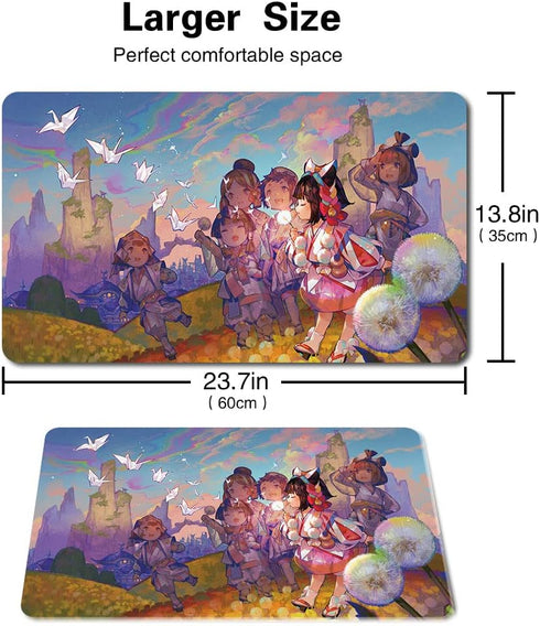 Gaming TCG Game Mat, Smooth Cloth Rubber Anti-Slip Base MTG Playmat, Board Table Mat for Trading Card Games (Farewell)...
