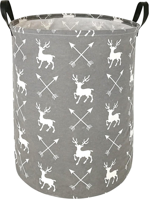 19.7 Inch Round Kids Laundry Clothes Hamper Laundry Basket with Handles,Baby Toys Storage Organizer Bins Laundry Gift Basket for Boys and Girls Ro...