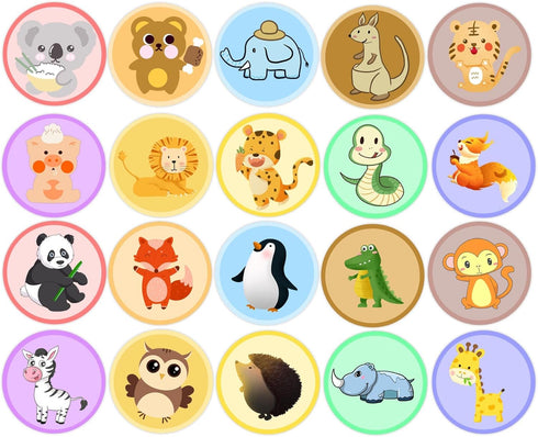20 Pack Zoo Animal Carpet Spots Markers Sticker Classroom Floor Dots Label 4 Inch-Teacher Supplies Carpet Circles for Elementary School Kindergart...