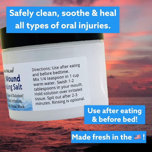 Urban ReLeaf Oral Wound Cleansing Salt ! Makes 45 Cups of Healing Solution. Soothe, Heal Irritation, Dental Work. 100% Natural, Braces, Mouth, Gum...