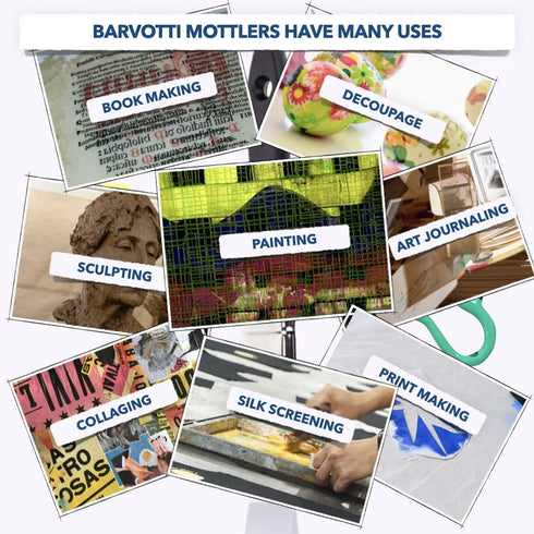 Barvotti Silicone Color Shaper Brush (Mottler) - a Flat Sharp-Edged Flexible Tool to Apply, Move and Remove Acrylic Paints and Water Based Medium ...