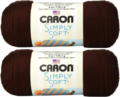 Bulk Buy: Caron Simply Soft Yarn Solids (2-Pack) (Chocolate)......