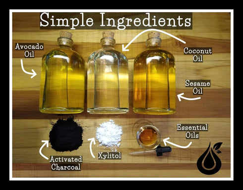 Black Oil Mouthwash, Sweet Orange Cinnamon Spice, Coconut + Sesame + Avocado Oil Super Blend, 4 oz, Activated Charcoal & Xylitol for Oil Pulling. ...