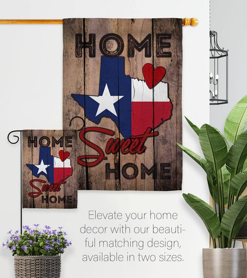 Texas Flag State Banner Home Sweet Home Decor Indoor Wall Art Patio Lawn Front Porch Room Decorations Outdoor Tapestry Yard Garden Sign Indoor Ame...