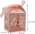KPOSIYA 100 Pack Love Heart Laser Cut Wedding Party Favor Box Candy Bag Chocolate Gift Boxes Bridal Birthday Shower Bomboniere with Ribbons...