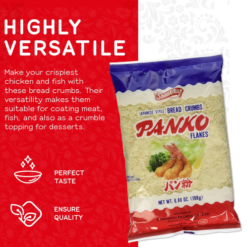 Japanese Style Panko Bread Crumbs – Crispy Panko Flakes, Light and Crunchy, Wheat Bread Crumbs for Cooking and Frying - 6.98oz (Pack of 1)...