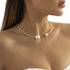 Elegant Metal Big Ball Collar Necklace Pearl Open Clavicle Chain Long Tassel Pearls Pendant Necklace Statement Beaded Link Chain Choker Necklace f...