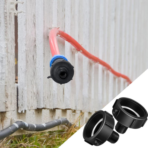 Zonon 2 Pieces 275 330 IBC Tote Tank Adapter Garden Hose Drain Plug Connector Coarse Garden Hose Connector Water Tank Hose Male Adapter for Garden...