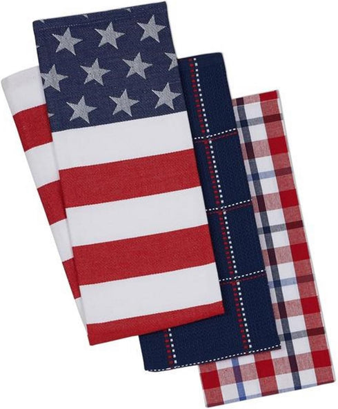 Design Imports 3 Stars and Stripes Kitchen Dishtowels Perfect to Brighten Your Summer Kitchen...
