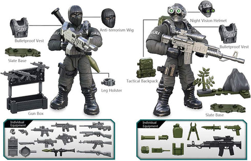 YEIBOBO ! Special Forces Mini Action Figure with Military Weapons and Accessories (Flying Tigers Team XJ-822)...