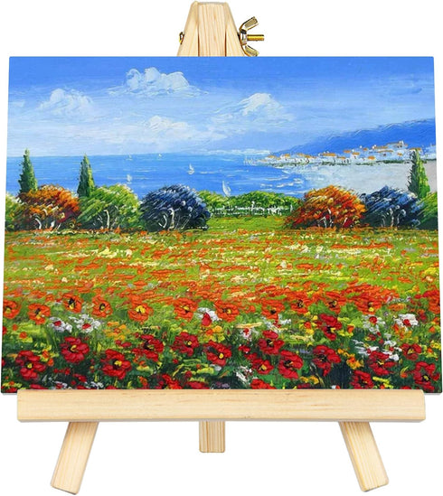 Dolicer Wooden Easel Stand, 1 Pack 9.5" Adjustable Tabletop Easels, Wood Small Easels for Painting Canvas, Portable Art Easel for Kids Adults Arti...