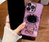 Astronaut Hidden Stand Case Cover for iPhone 12,for iPhone 12 Case Pink,Astronaut Folding Bracket Kickstand iPhone Case with Camera Protector-Pink...
