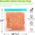 Reusable Gallon Food Storage Bags - 10 Pack BPA Free Dishwasher Safe Gallon Freezer Bags, Extra Thick Leakproof Silicone & Plastic Free Reusable L...