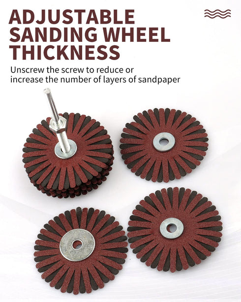 Rocaris 2 Pack Abrasive Flap Wheel - 120# Nylon Sanding Wheel Brush Abrasive Grinding Head with 1/4 Inch Shank for Woodworking Root Carving Furnit...