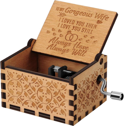 You are My Sunshine Wood Music Boxes,Laser Engraved Vintage Wooden Sunshine Musical Box Gifts for Girlfriend,Boyfriend,Family Friends,On Birthday,...