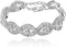 Long Way Women's Silver/Gold Plated Crystal Bracelets 6.7"+2.4"...