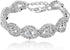 Long Way Women's Silver/Gold Plated Crystal Bracelets 6.7"+2.4"...