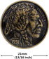 Bezelry 12 Pieces Indian Head Coin Style Metal Shank Buttons. 21mm (13/16 inch) (Antique Brass)...