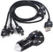 Bling Car Charger Accessories Set,Rhinestone Dual USB Car Chargers + Bling 3 in1 Nylon Braided Charging Cable,Bling Crystal Decoration Car Accesso...