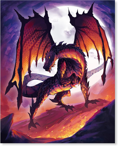 ARAZADR Stamped Cross Stitch Kits,Dinosaurs and The Moon Cross Stitch Kits for Adults Beginners,Arts and Crafts Embroidery Kits,Full Range of Cros...