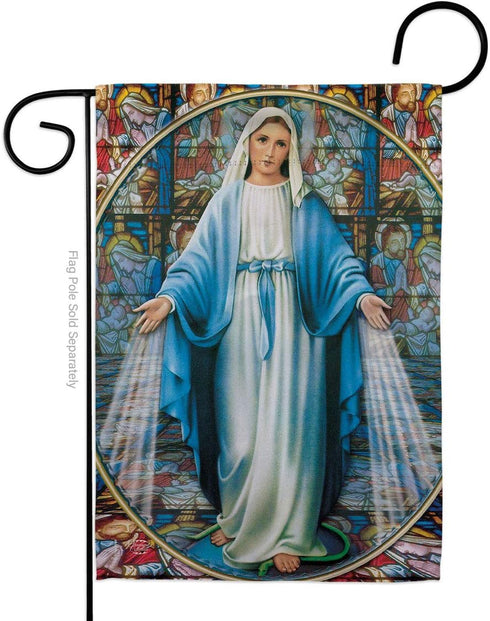 Our Lady of Grace Home Banner Wall Art Patio Lawn Porch Room Small Flag Outdoor Tapestry Yard Sign Catholic Gift Jesus Easter Religious Christian ...